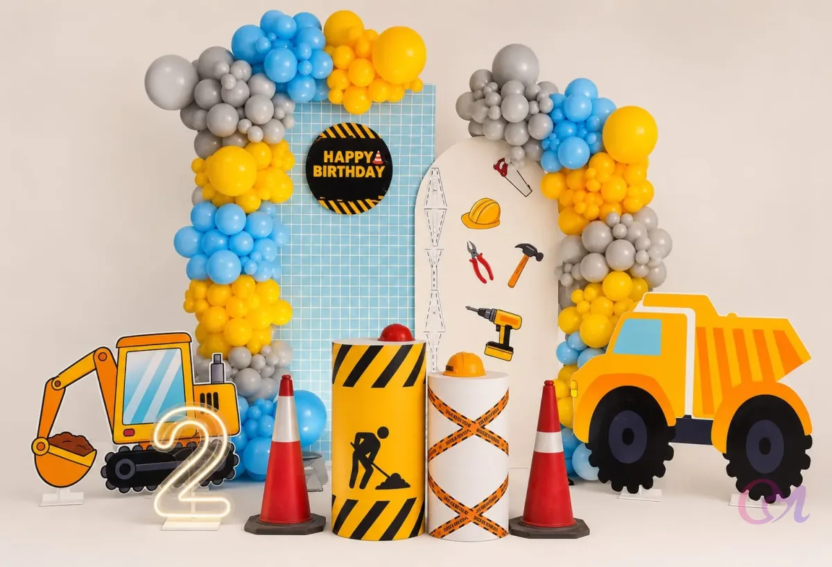 Construction Theme Birthday Balloon Decor