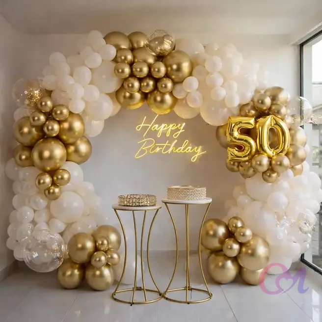 Golden Milestone Birthday Decor