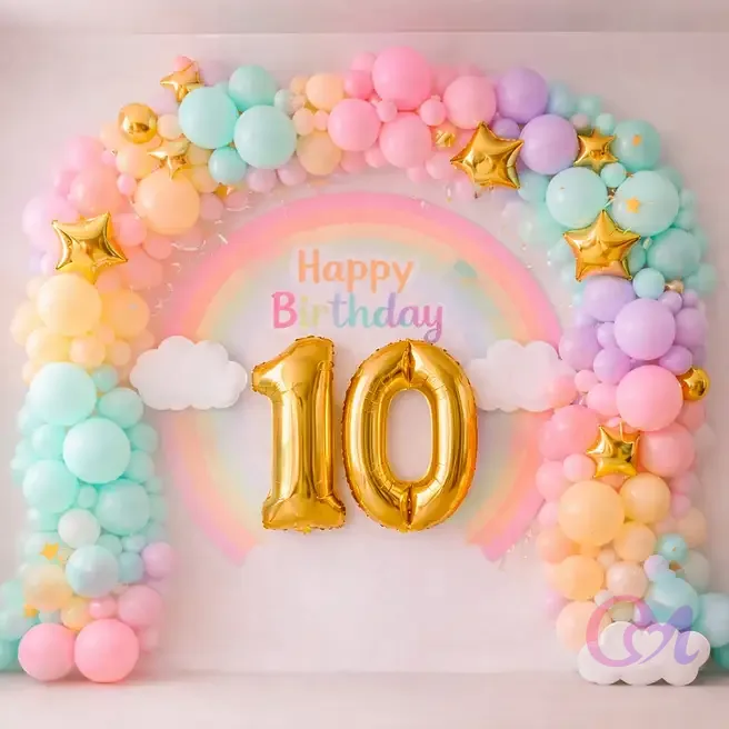 Rainbow Birthday Balloon Decor