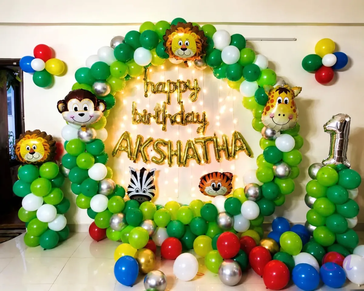 Jungle Safari Theme Birthday Balloon Decoration