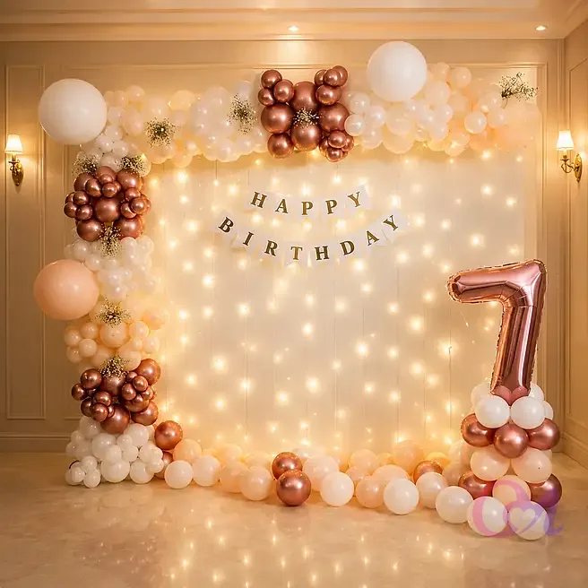Rose Gold Birthday Glow Decor