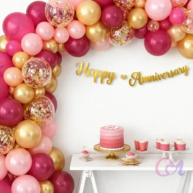 Rose Elegance Anniversary Balloon Setup image 3