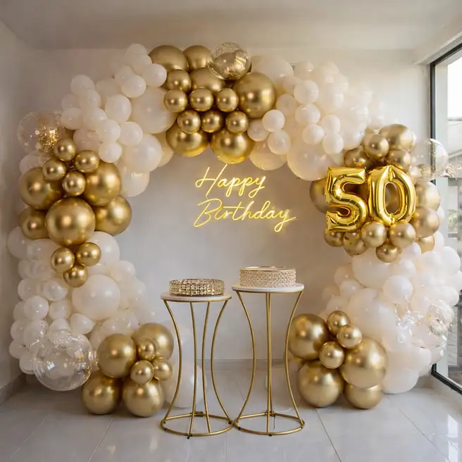 Golden Milestone Birthday Decor image 3
