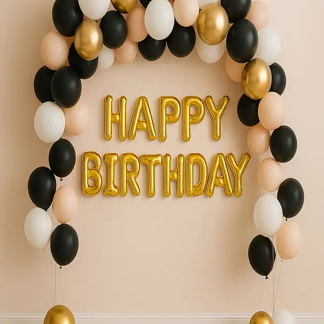 Classic Gold Birthday Celebration Balloon Decor image 2