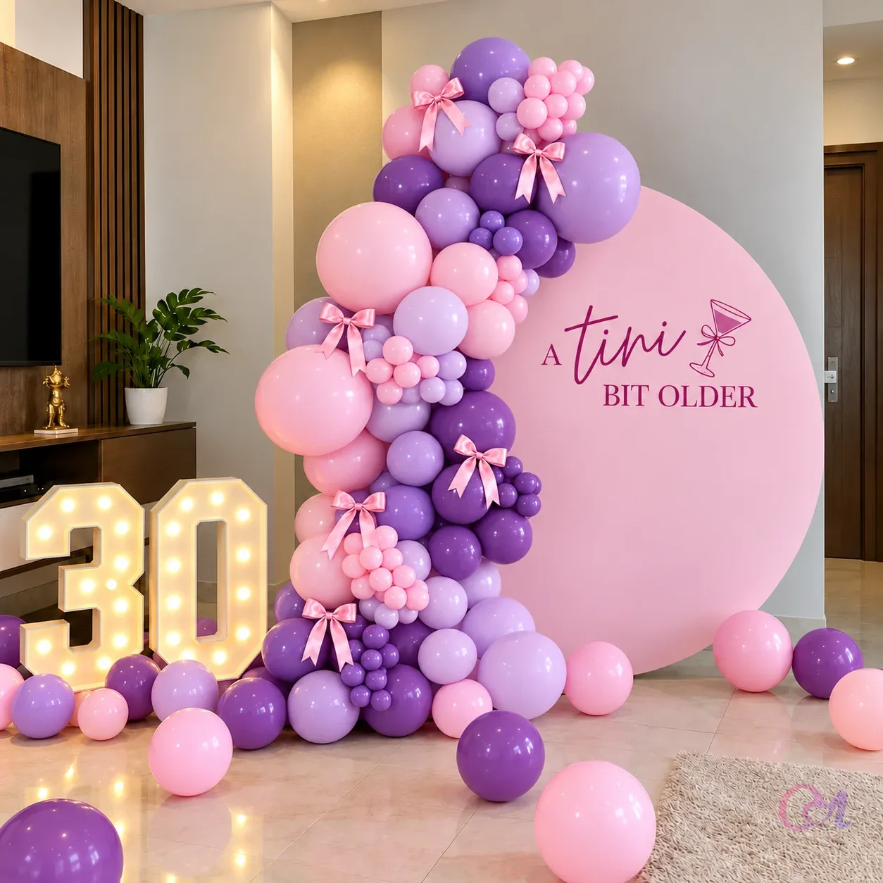 Pink & Purple 30th Birthday Ring Decoration image 2
