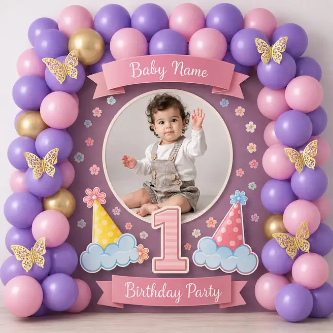 Customised Birthday Backdrop Decor image 2