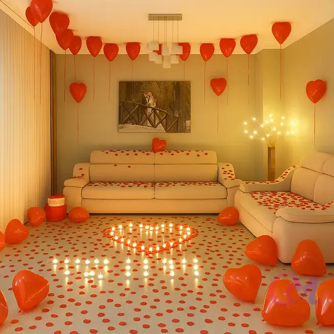 Romantic Decor Of Balloons and Candles image 2