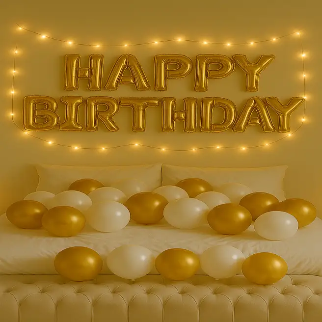 Warm Glow Birthday Celebration Balloon Decor image 2