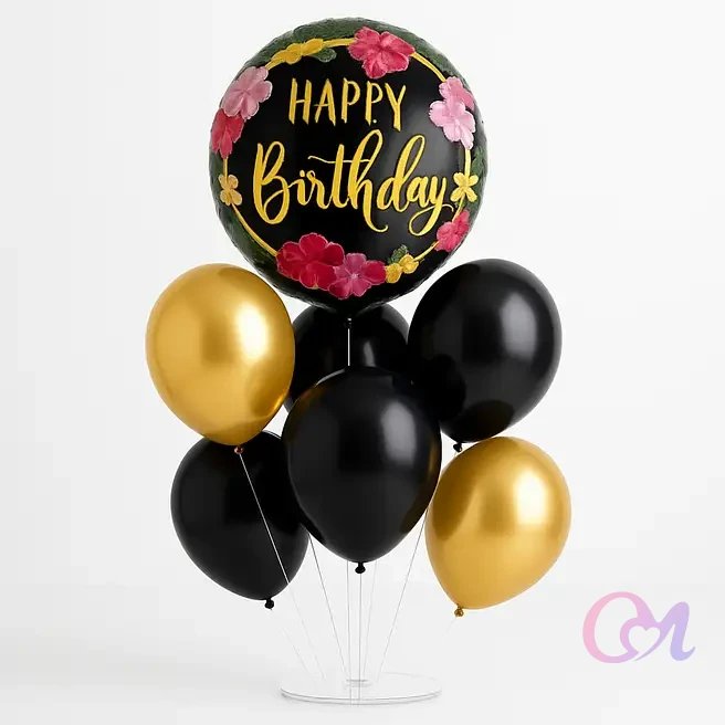 Modern Metallic Birthday Balloon Decor image 2