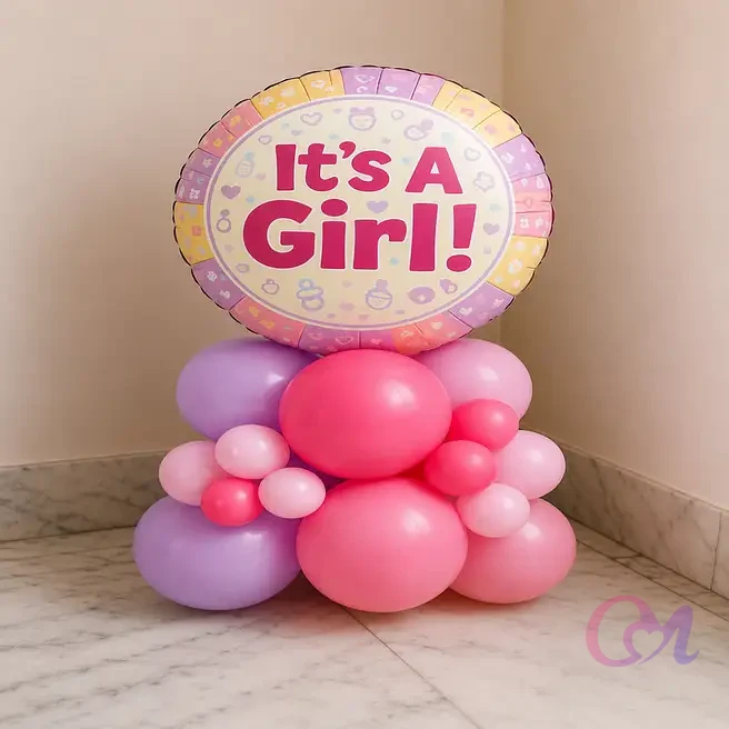 Baby Girl Welcome Balloon Bouquet image 2