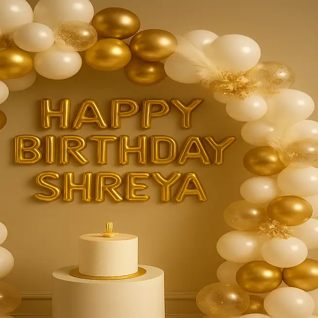 Golden Glamour Birthday Balloon Decor image 3