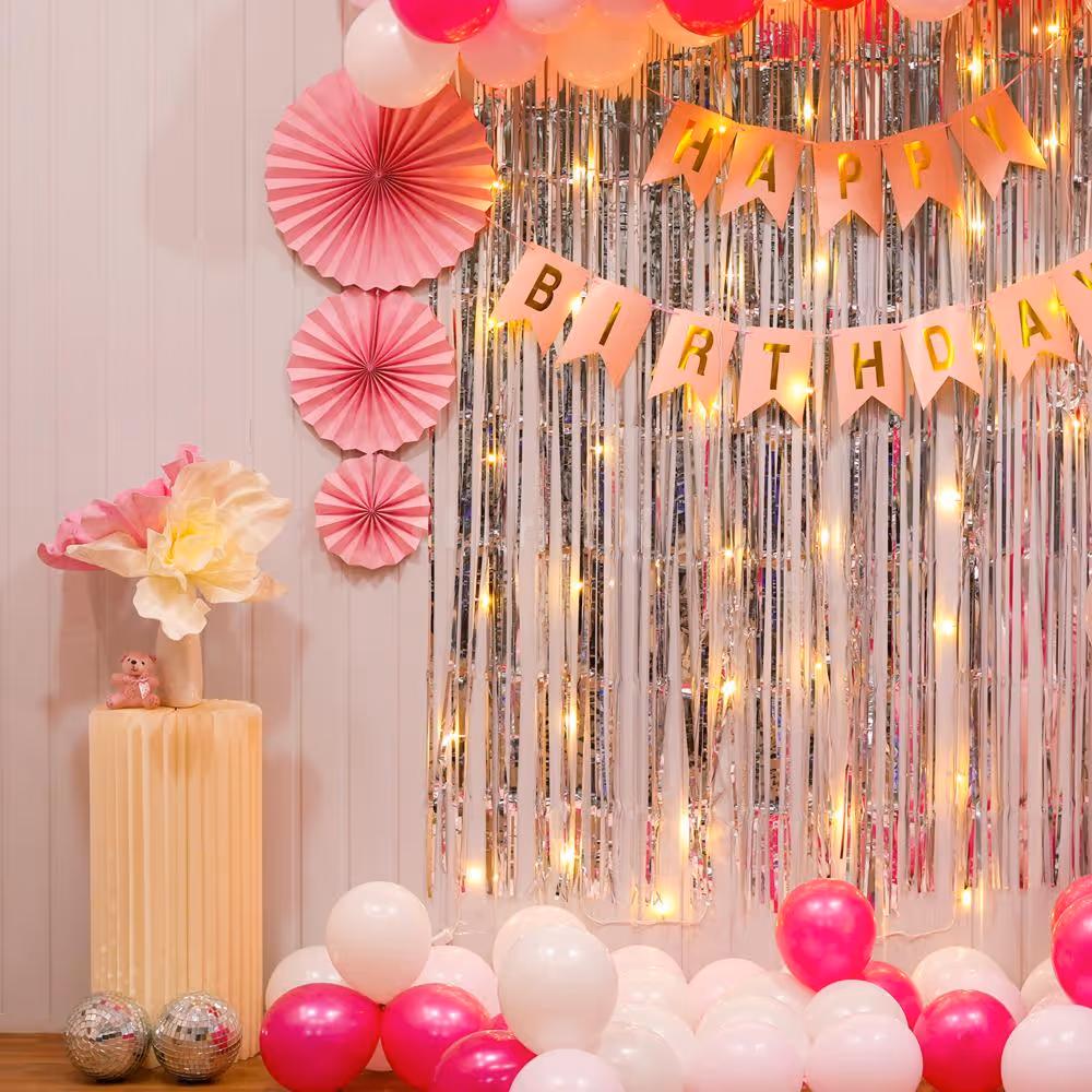Pink and Silver Birthday Bliss Decor image 4