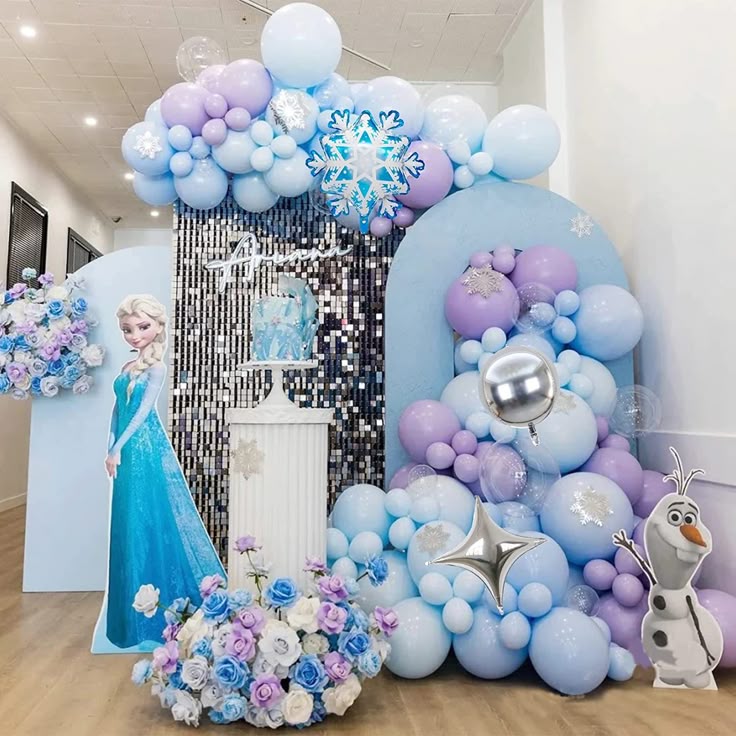 Premium Silver Sequin Frozen Birthday Decoration image 5