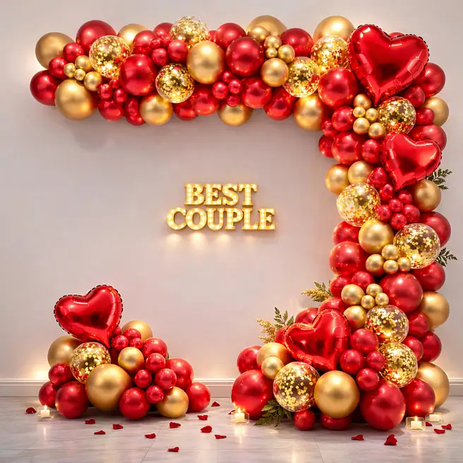 Red & Gold Anniversary Decoration image 3