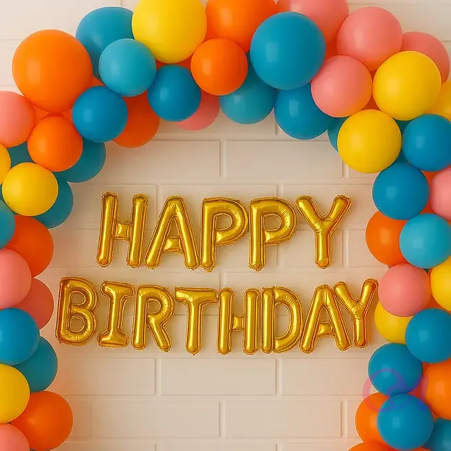 Pastel Chrome Birthday Balloon Arch image 2