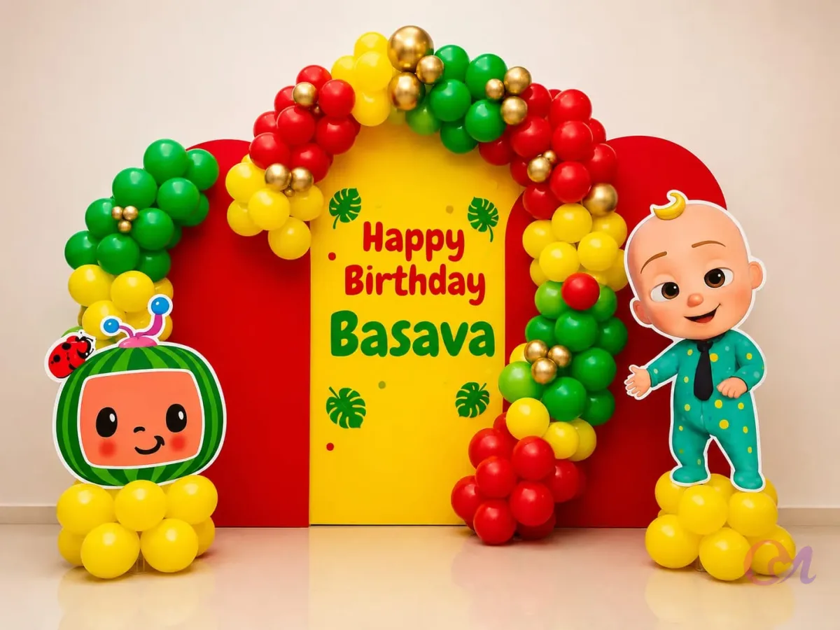 Cocomelon Theme Birthday Balloon Decoration