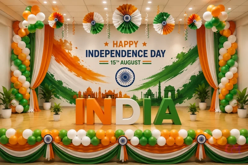 Grand tricolor stage decoration - Independance day Decorations in Bangalore
