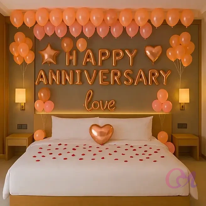 Blush Romance Anniversary Balloon Decor - Anniversary in Bangalore