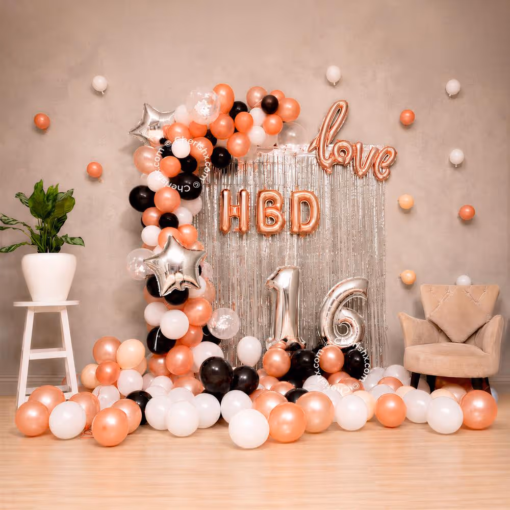 Romantic Rose Gold Birthday Decore
